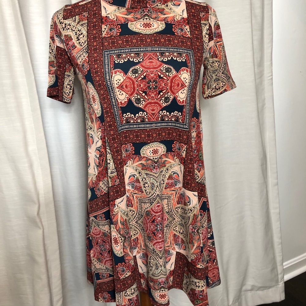 Bcbgeneration Patchwork Swing Dress Size Small - image 2